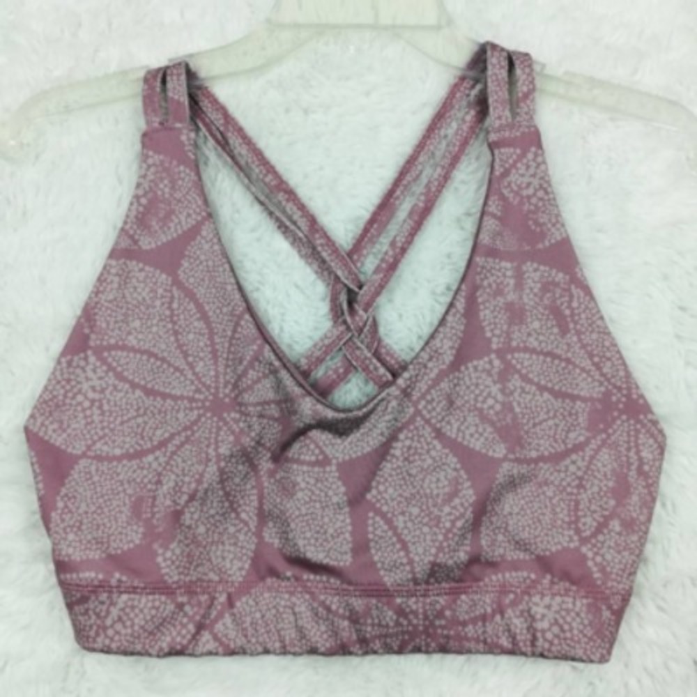 City‎ Lights Sport Bra Womens Pink L  Wireless Racerback Pullover Stretch New